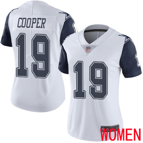 Women Dallas Cowboys Limited White Amari Cooper 19 Rush Vapor Untouchable NFL Jersey